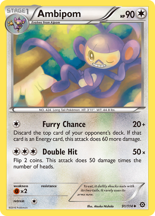 Ambipom 91/114 Uncommon | Steam Siege | Pokémon Card