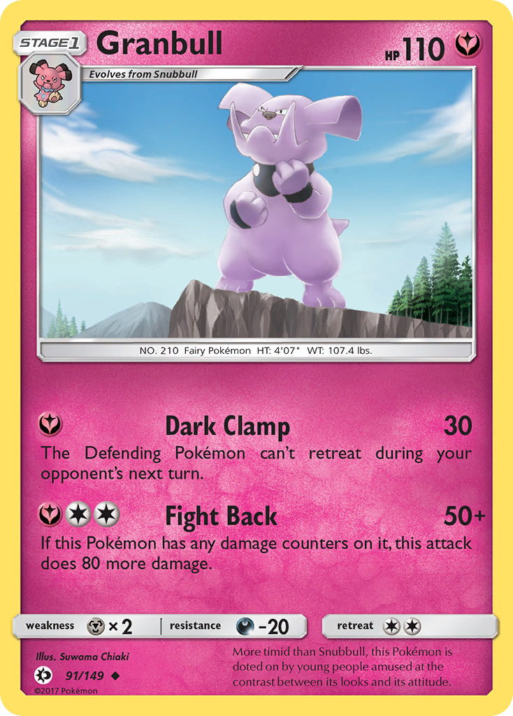 Granbull 91/149 Uncommon | Sun & Moon | Pokemon Card