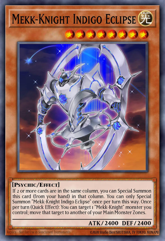 MekkKnight Indigo Eclipse - EXFO-EN019 Super Rare | Yu-Gi-Oh! Card