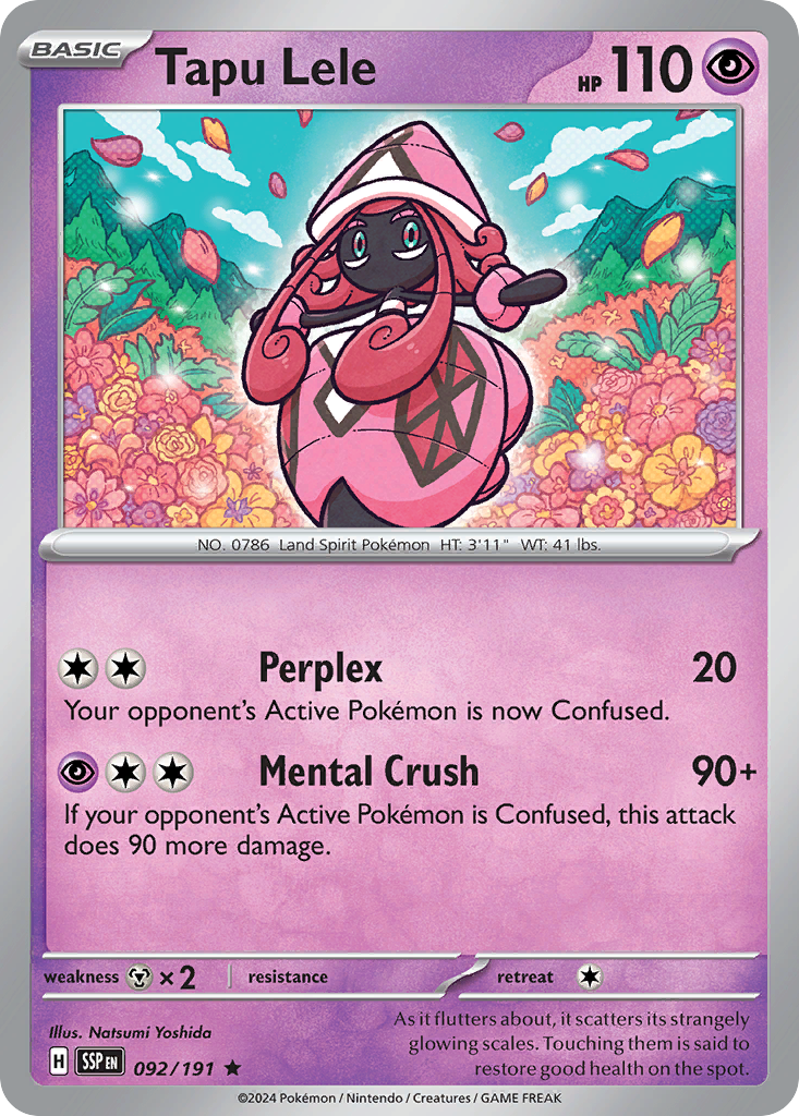 Tapu Lele 92/191 Rare Holo | Surging Sparks | Pokemon Card