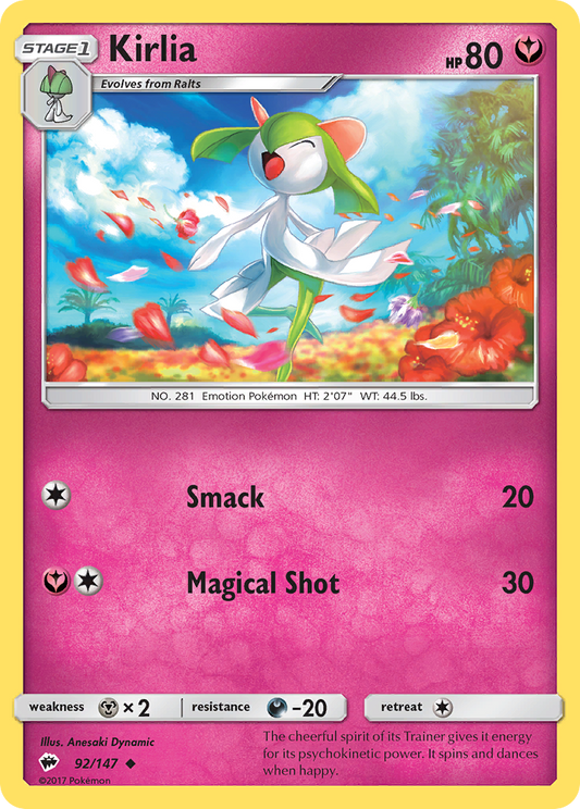 Kirlia 92/147 Uncommon | Burning Shadows | Pokemon Card