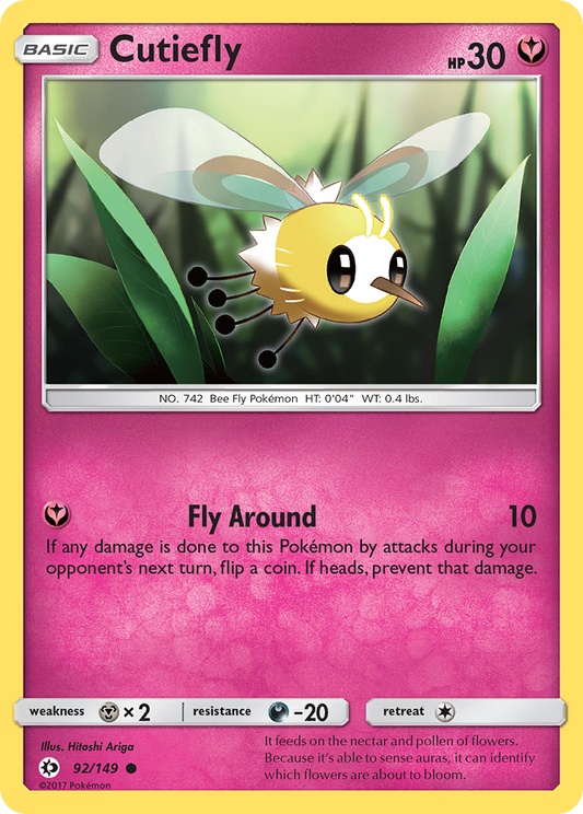 Cutiefly 92/149 Common | Sun & Moon | Pokemon Card