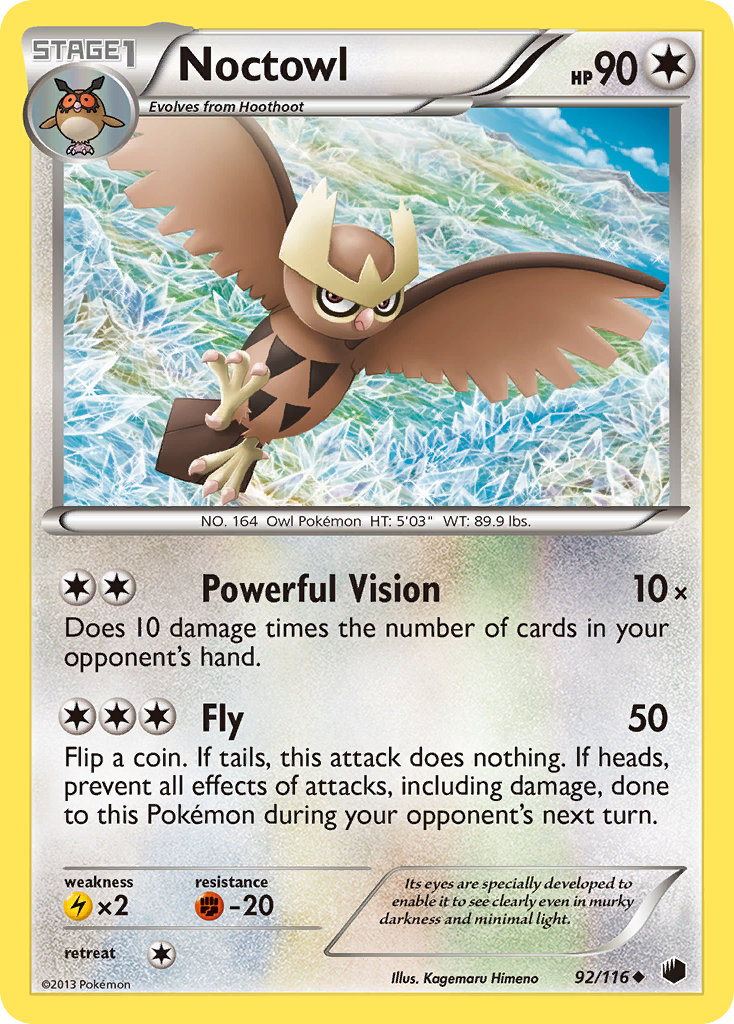 Noctowl 92/116 Uncommon | Plasma Freeze | Pokemon Card