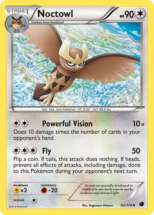 Noctowl 92/116 Uncommon | Plasma Freeze | Pokemon Card