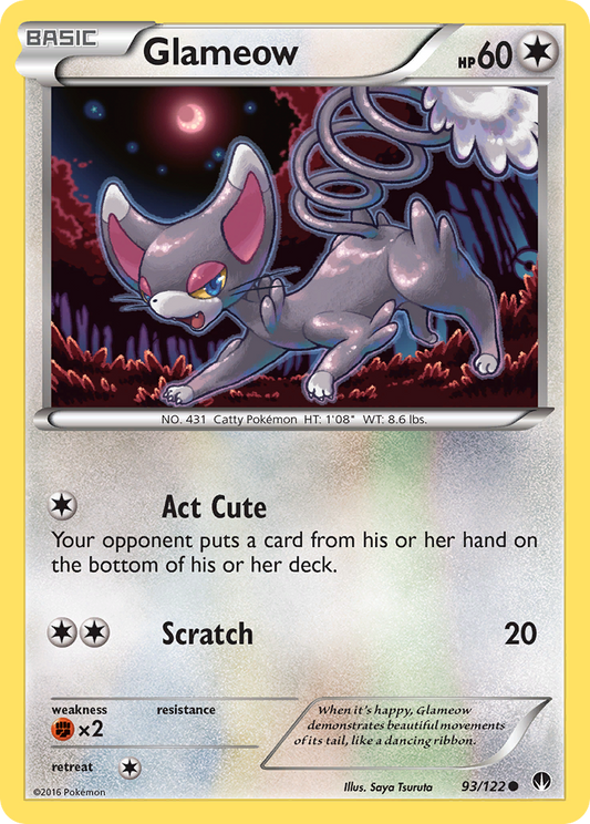 Glameow 93/122 Common | BREAKpoint | Pokemon Card