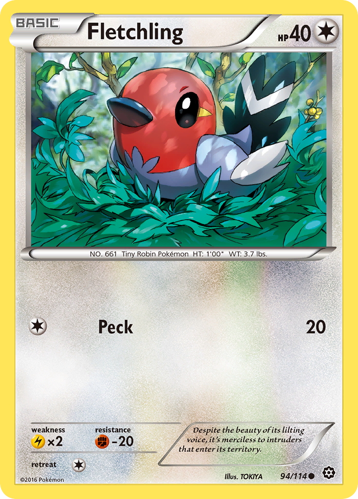 Fletchling 94/114 Common | Steam Siege | Pokémon Card