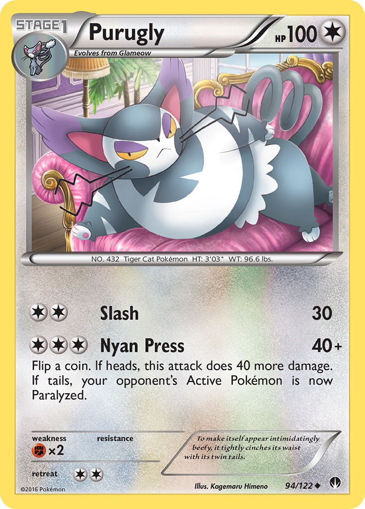 Purugly 94/122 Uncommon | BREAKpoint | Pokemon Card