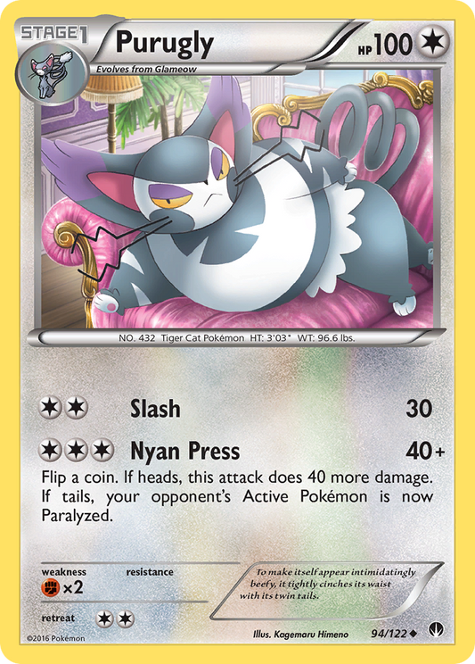 Purugly 94/122 Uncommon | BREAKpoint | Pokemon Card