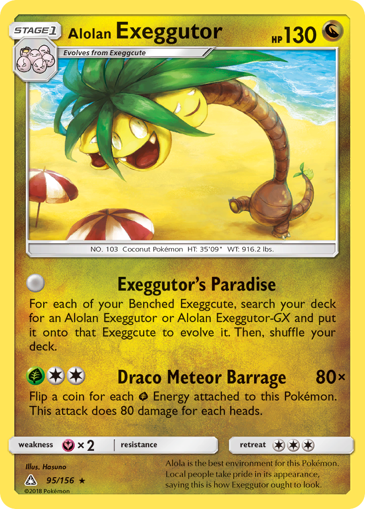 Alolan Exeggutor 95/156 Rare | Ultra Prism | Pokemon Card