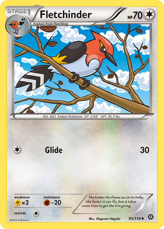 Fletchinder 95/114 Uncommon | Steam Siege | Pokémon Card