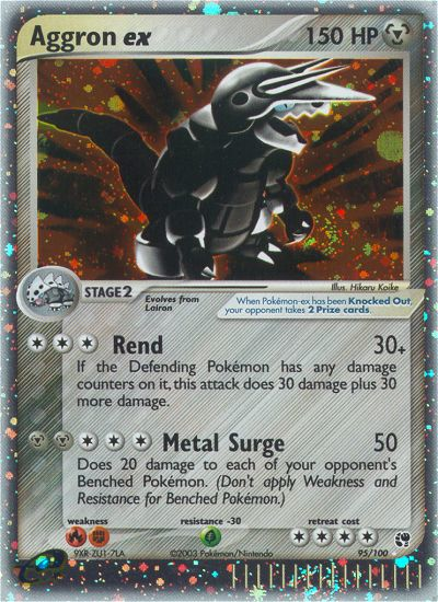 Aggron ex 95/100 Rare Holo EX | Sandstorm | Pokemon Card