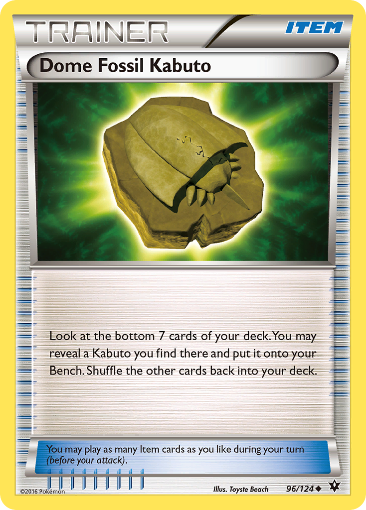 Dome Fossil Kabuto 96/124 Uncommon | Fates Collide | Pokemon Card