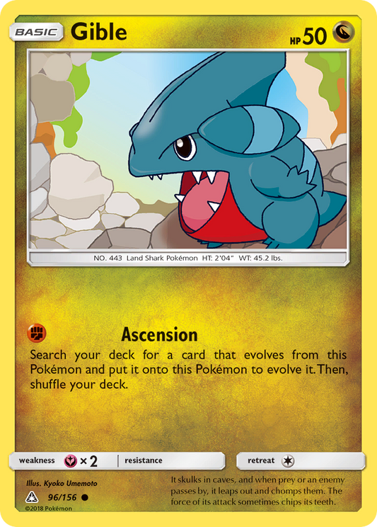 Gible 96/156 Common | Ultra Prism | Pokemon Card