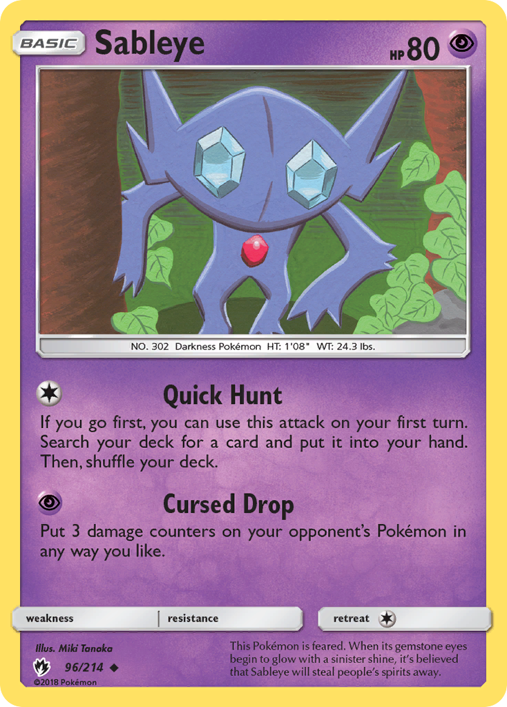 Sableye 96/214 Uncommon | Lost Thunder | Pokemon Card