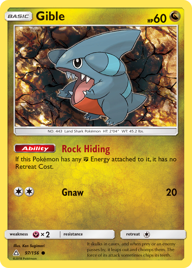 Gible 97/156 Common | Ultra Prism | Pokemon Card