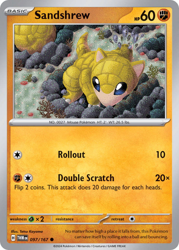 Sandshrew 97/167 Common | Twilight Masquerade | Pokemon Card