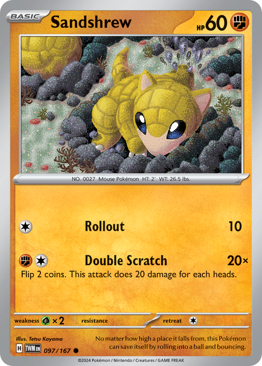 Sandshrew 97/167 Common | Twilight Masquerade | Pokemon Card