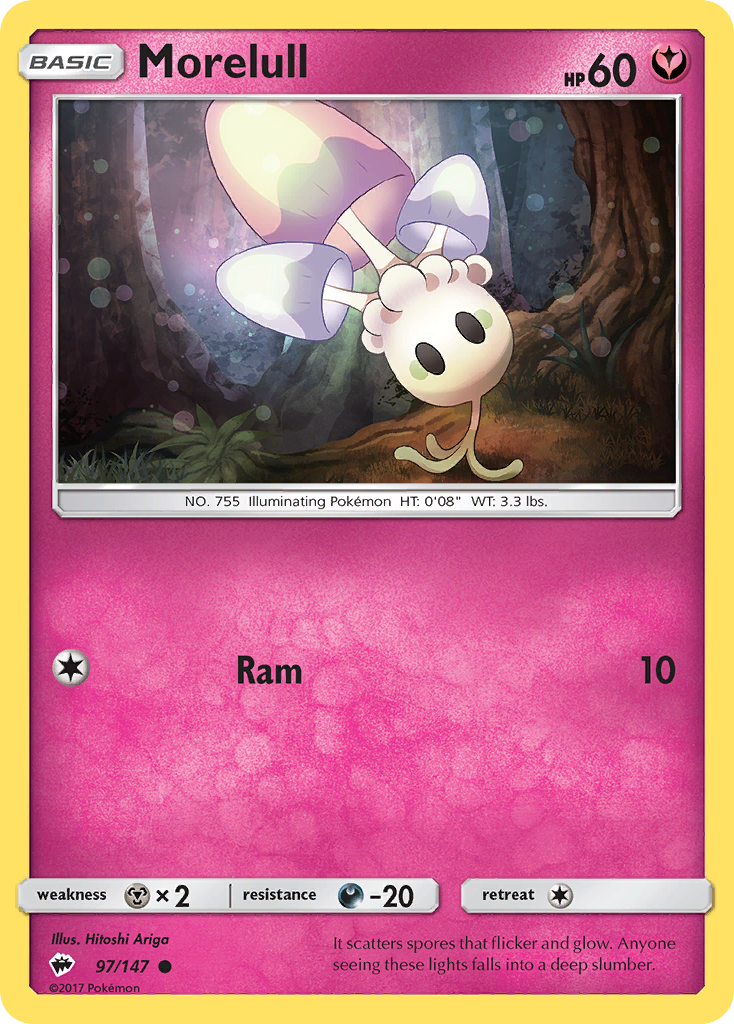 Morelull 97/147 Common | Burning Shadows | Pokemon Card