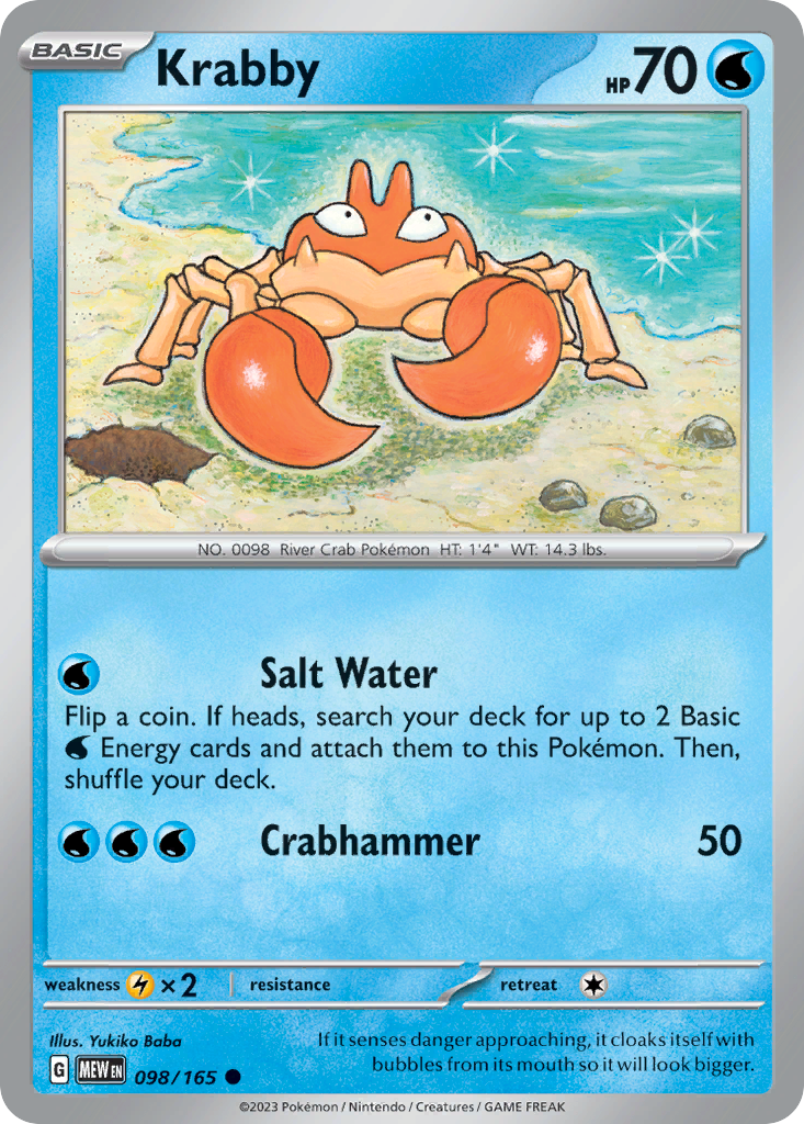 Krabby 98/165 Common | 151 | Pokemon Card