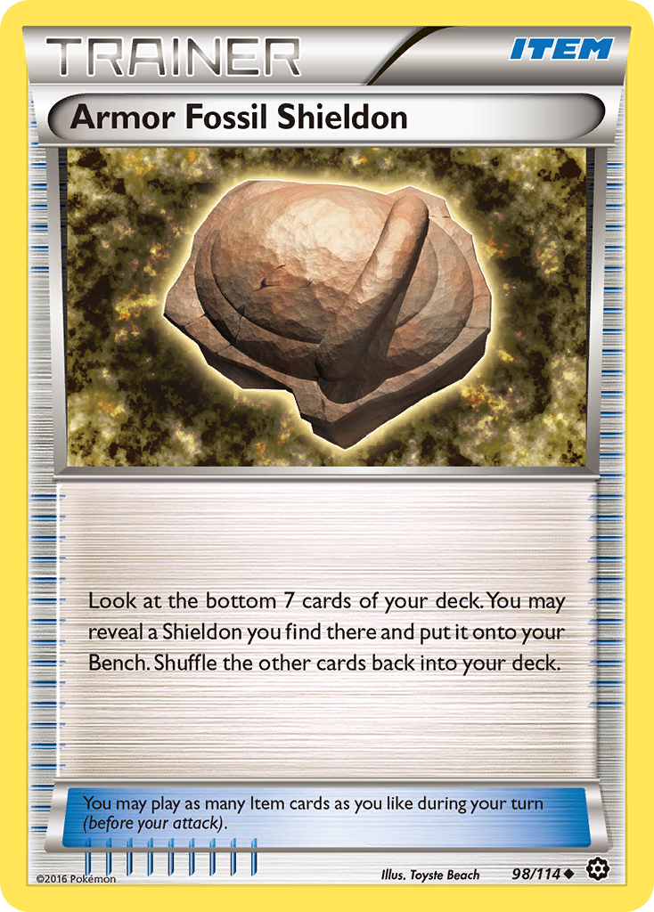 Armor Fossil Shieldon 98/114 Uncommon | Steam Siege | Pokemon Card