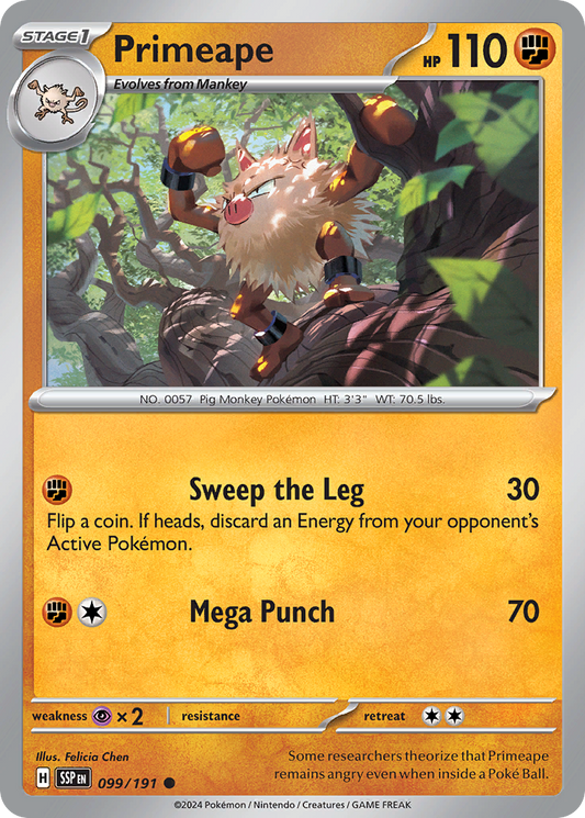 Primeape 99/191 Common | Surging Sparks | Pokemon Card