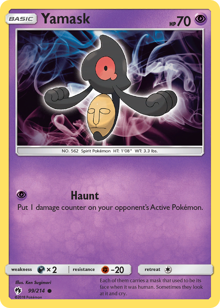 Yamask 99/214 Common | Lost Thunder | Pokemon Card