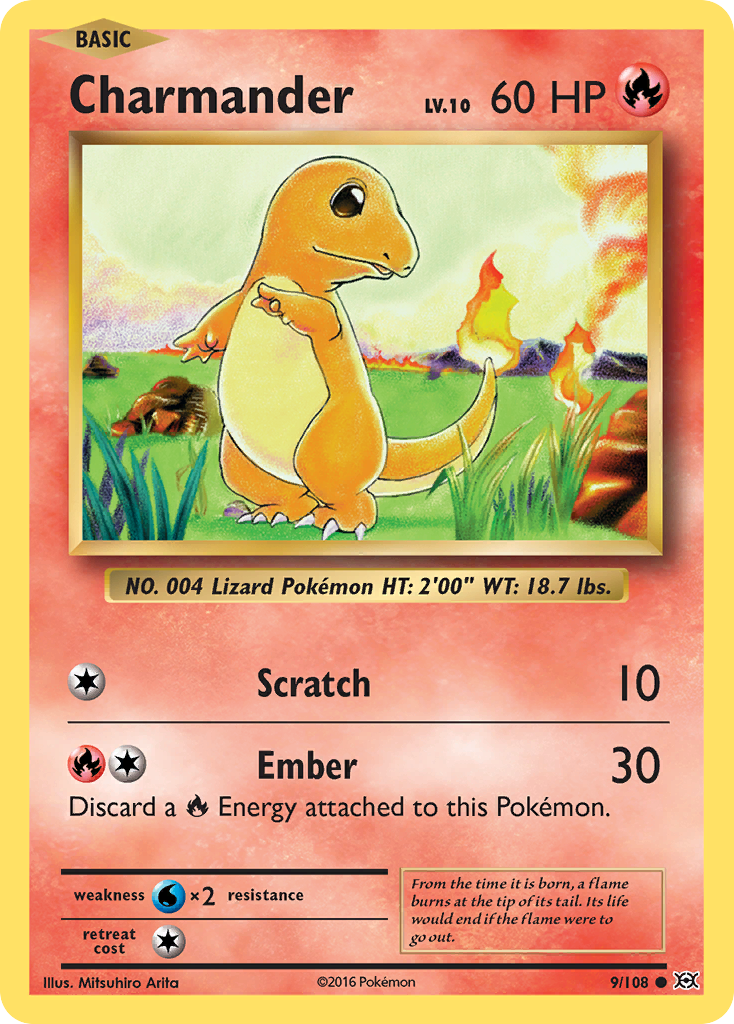 Charmander 9/108 Common | Evolutions | Pokemon Card