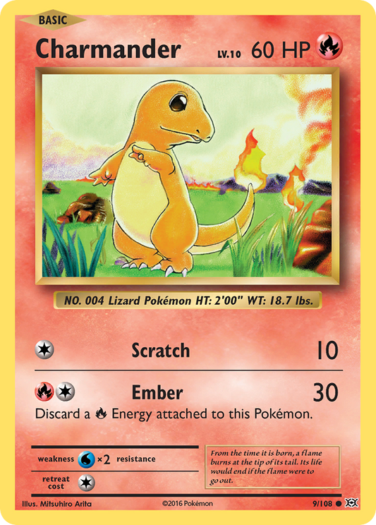 Charmander 9/108 Common | Evolutions | Pokemon Card