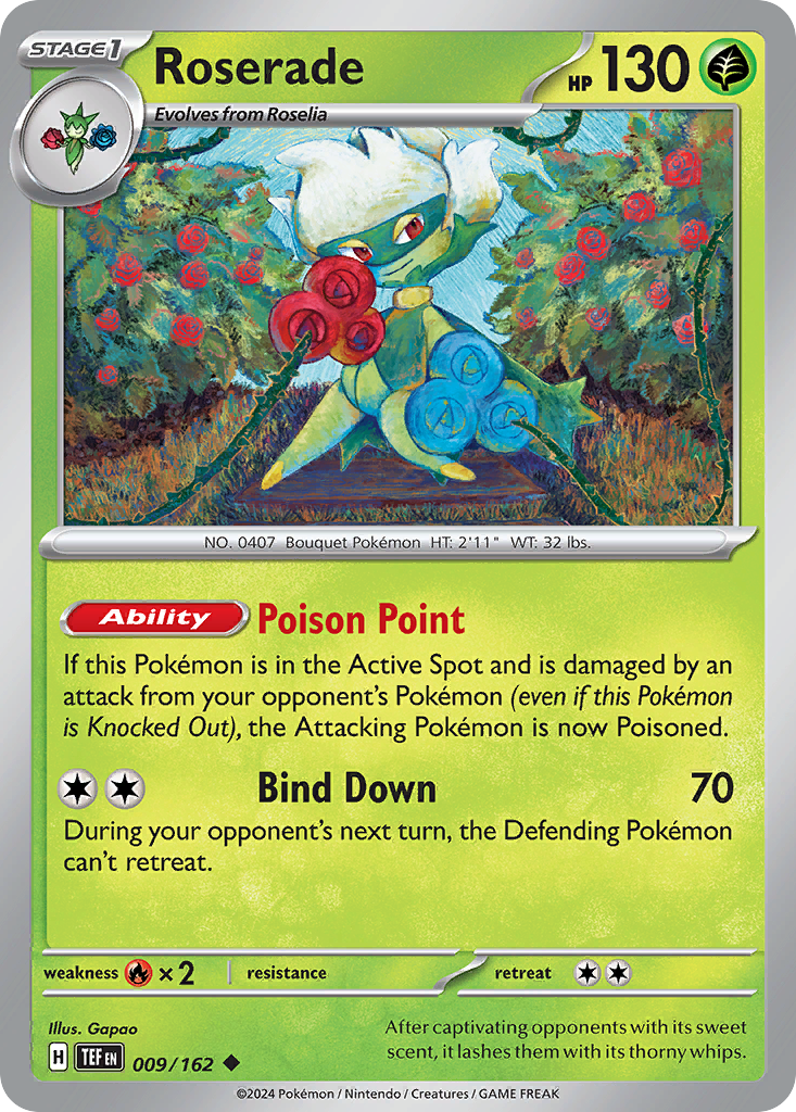 Roserade 9/162 Uncommon | Temporal Forces | Pokemon Card