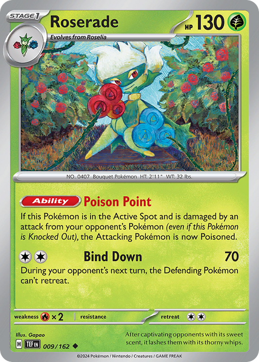 Roserade 9/162 Uncommon | Temporal Forces | Pokemon Card