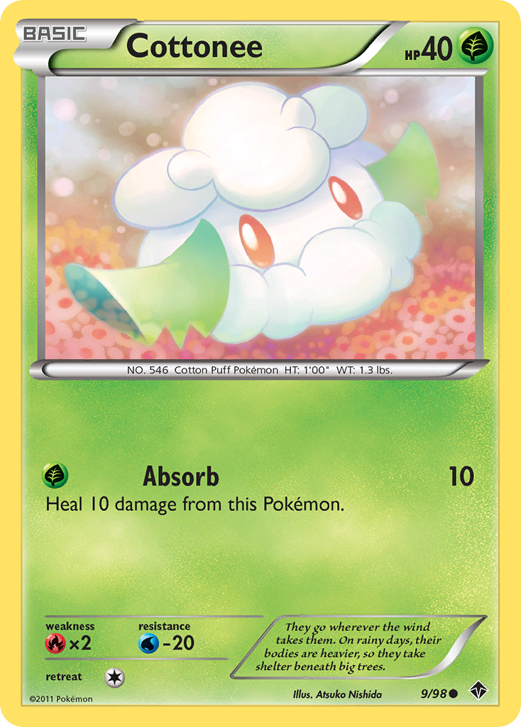 Cottonee 9/98 Common | Emerging Powers | Pokemon Card