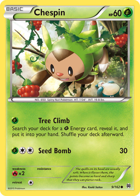 Chespin 9/162 Common | BREAKthrough | Pokemon Card