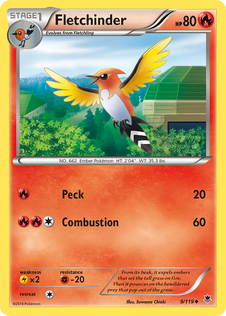 Fletchinder 9/119 Uncommon | Phantom Forces | Pokemon Card