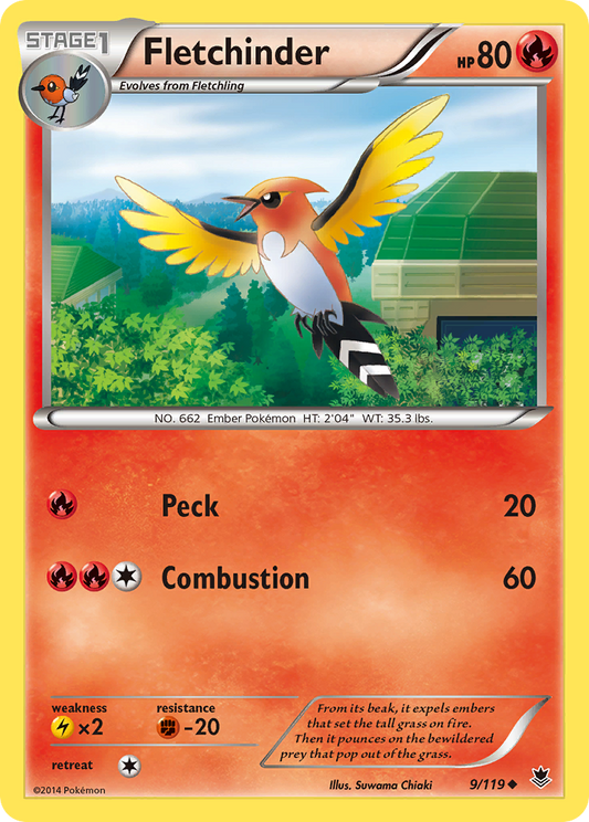 Fletchinder 9/119 Uncommon | Phantom Forces | Pokemon Card