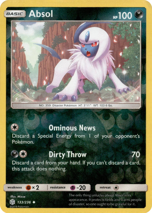 Absol 133/236 Reverse Holo | Cosmic Eclipse | Pokemon Card