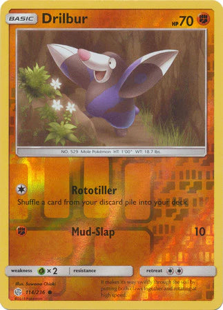 Drilbur 114/236 Reverse Holo | Cosmic Eclipse | Pokemon Card