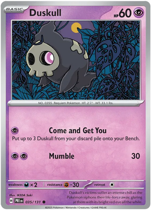 Duskull 35/131 Reverse Holo | Prismatic Evolutions | Pokemon Card