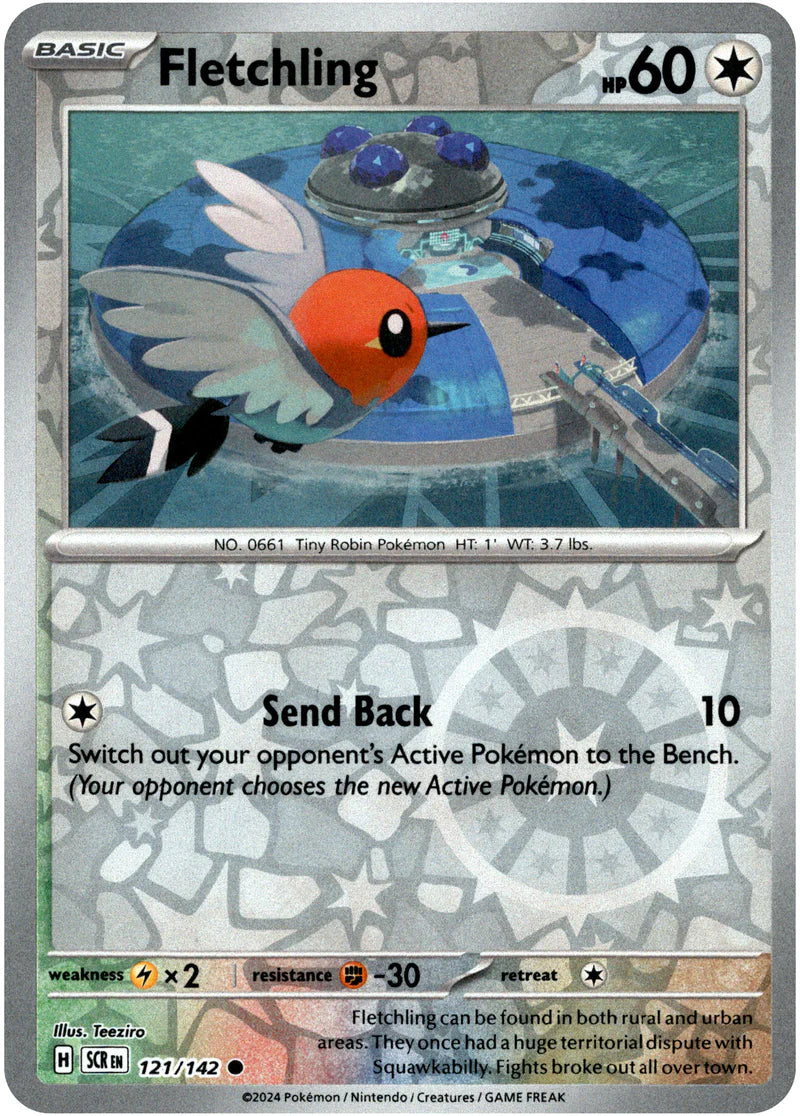 Fletchling 121/142 Reverse Holo | Stellar Crown | Pokemon Card