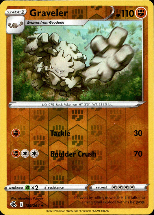 Graveler 136/264 Reverse Holo | Fusion Strike | Pokemon Card