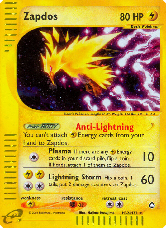 Zapdos H32/147 Rare Holo | Aquapolis | Pokemon Card