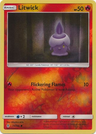 Litwick 11/145 Reverse Holo | Guardians Rising | Pokemon Card