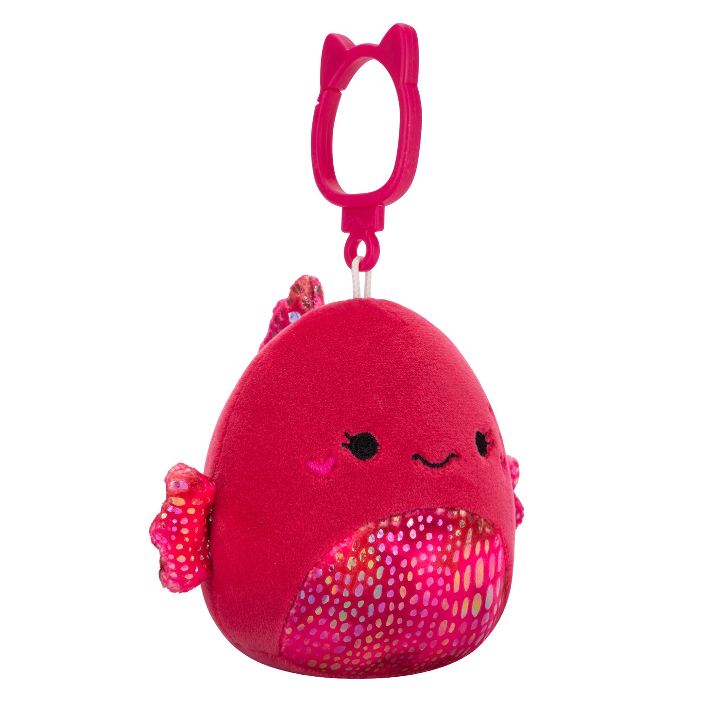 Barella the Raspberry Betta Fish Valentine's Day ~ 3.5" Clip On Squishmallow Plush