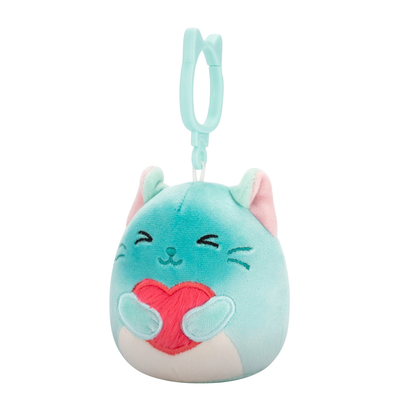 Sigrid the Teal Siamese Cat Valentine's Day ~ 3.5" Clip On Squishmallow Plush