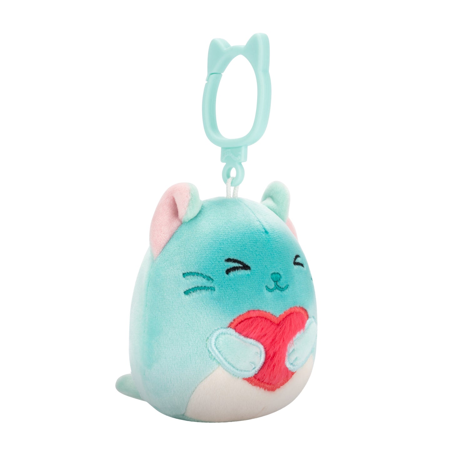 Sigrid the Teal Siamese Cat Valentine's Day ~ 3.5" Clip On Squishmallow Plush