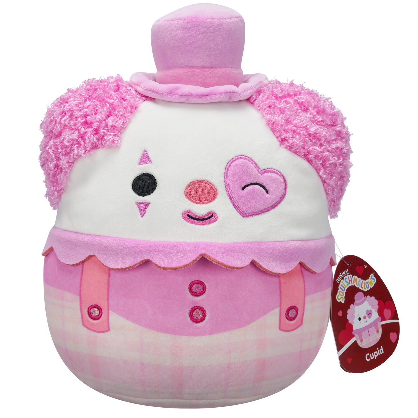 Cupid Winking Pink Clown Valentine's Day ~ 7.5" Squishmallow Plush