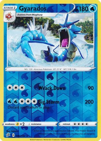 Gyarados 40/192 Reverse Holo | Rebel Clash | Pokemon Card