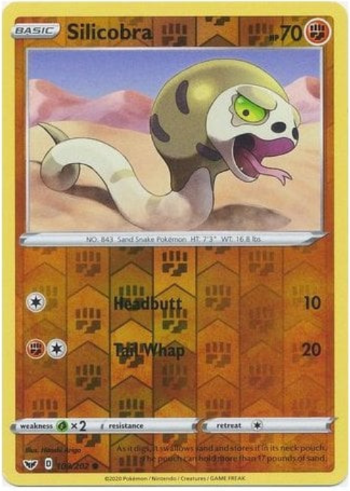 Silicobra 108/202 Reverse Holo | Sword & Shield | Pokemon Card