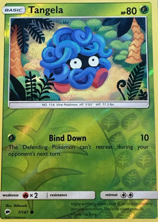 Tangela 7/147 Reverse Holo | Burning Shadows | Pokemon Card