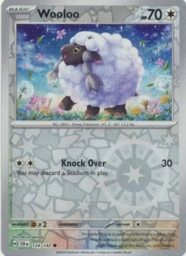 Wooloo 124/142 Reverse Holo | Stellar Crown | Pokemon Card