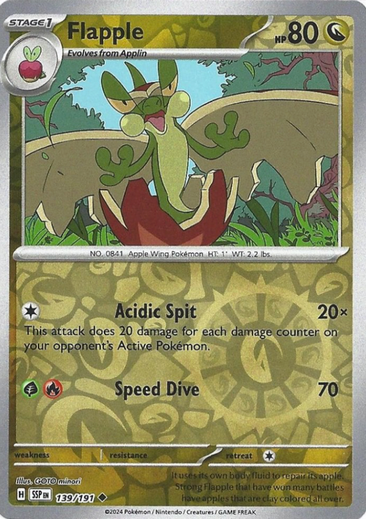 Flapple 139/191 Reverse Holo | Surging Sparks | Pokemon Card